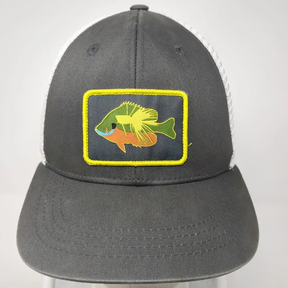 RepYourWater Trucker Hat Gray One Size Mesh Snapback Sunfish Patch Fishing Gear